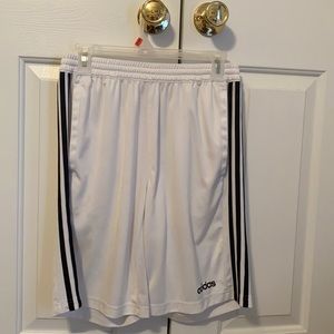White Adidas athletic shorts